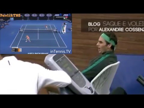 Federer reaction to Sharapova v. Davis, Australian Open 2016