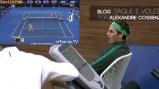 Federer reaction to Sharapova v. Davis, Australian Open 2016