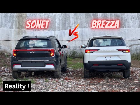 Kia Sonet vs Maruti Brezza - Which is Better ? | New kia Sonet Htk optional vs Brezza Vxi 2025🔥