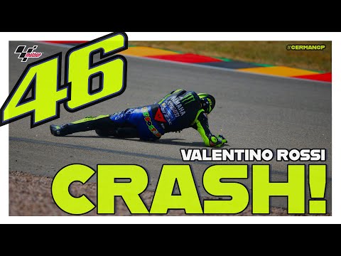 Valentino Rossi crashes during Q1 | MotoGP™#GermanGP 2019