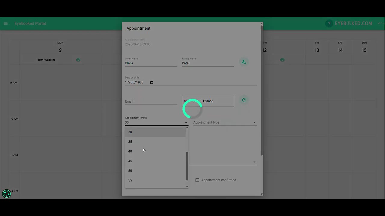 How to use the appointment diary and how to create a simple appointment for a new client