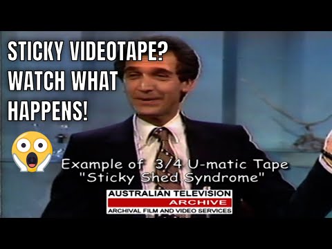 Unplayable U-matic Videotape Due to Sticky Shed Syndrome: Watch What Happens When We Try to Play It!