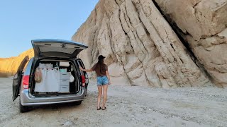 This Free California Campsite Blew My Mind! | Off-Grid Desert Minivan Camping With a Close Friend