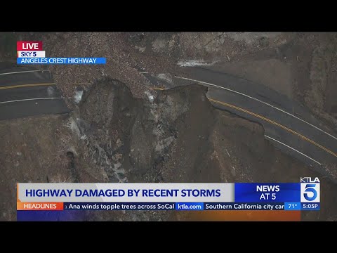 Angeles Crest Highway damaged by recent storm