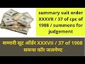 Summary Suit Order XXXVII 37 Of Cpc Summons For Judgement PART 4