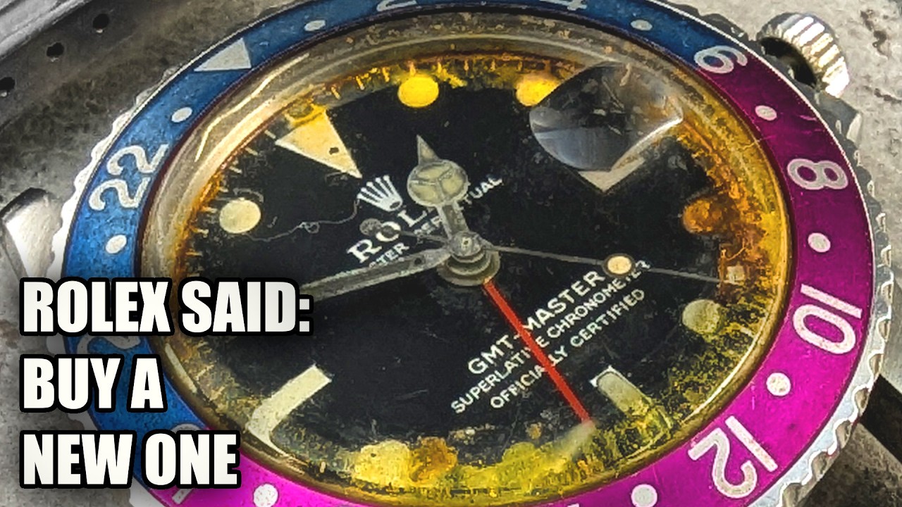 Restoration of a Vintage Rolex GMT-Master destroyed by salt water in the 80s