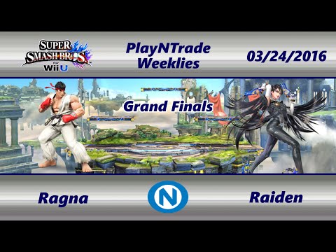 PnT 03/24/16 - Ragna (Ryu) vs. Raiden (Bayonetta) - Grand Finals - SSB4