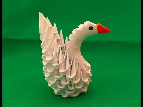 Easy 3D Origami Small Swan | 88 Pieces Beginner Tutorial
