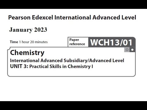 Unit 3 January 2023 -  AS Chemistry Edexcel -  Dr  Hanaa Assil