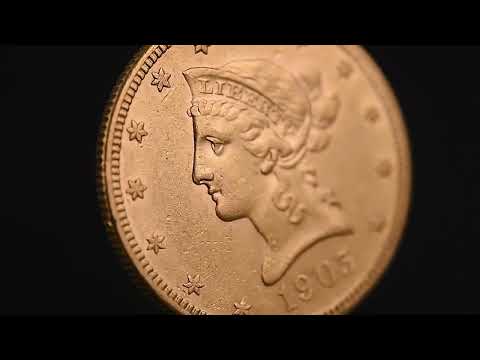 Moneta, Stati Uniti, Coronet Head, 10 Dollars, 1905, San Francisco, BB, Oro