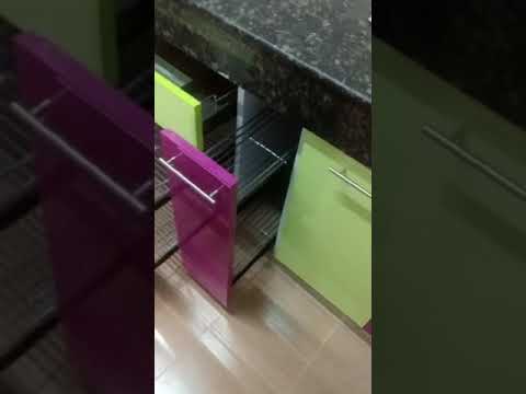 U shape modern wooden fancy modular kitchen