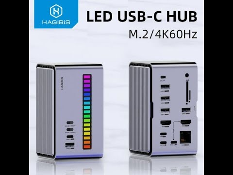 Dock Station Hagibis U100Pro - Kết Nối USB-C, Hỗ Trợ 8K, Sạc PD 100W
