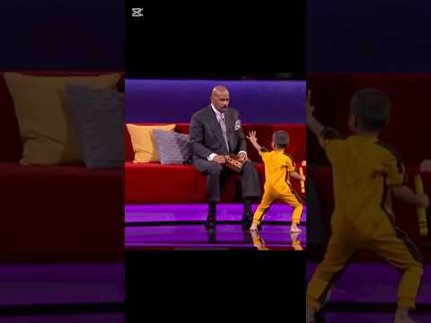 Little Bruce Lee shocks Mr Harvey #youtubeshorts #steveharvey