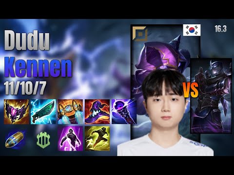 Dudu Top Kennen vs Shen lol KR solo rank Full Game 16.3 | 두두 케넨 vs 쉔