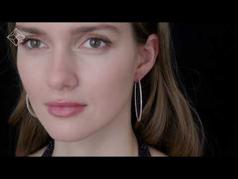 2.00ct Lab Diamond Large Hoop Earrings in 9K White Gold - NDH5241Y