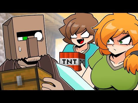 Steve & Alex vs Villager - Steve & Alex vs Villager |  Minecraft anime