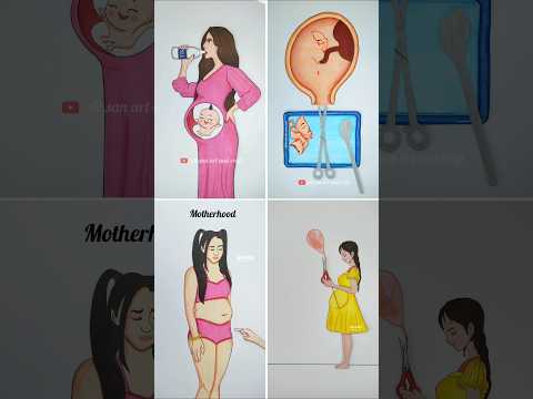 4 in 1 pregnancy mom #shorts #art #animation #love