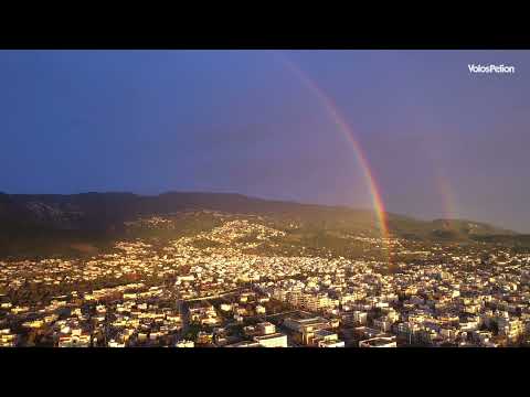 Enjoy the double rainbow that showed up in the Volos sky this evening in 4K (27-12-2021)
