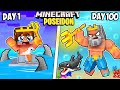 I Survived 100 Days As POSEIDON In Minecraft