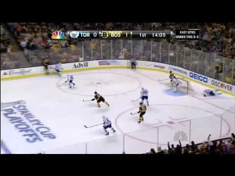Matt Bartkowski wrister goal 1-0 May 13 2013 Toronto Maple Leafs vs Boston Bruins NHL Hockey