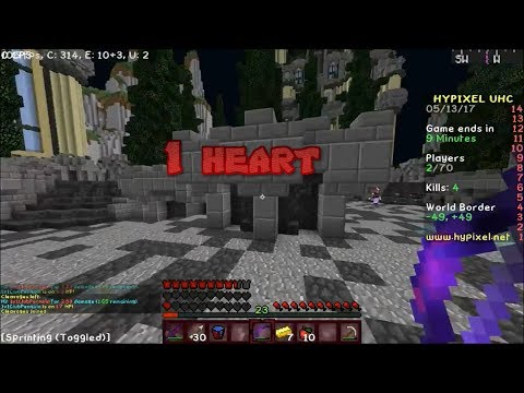 HYPIXEL UHC HIGHLIGHTS - no healing 1 heart bow shot clutch win