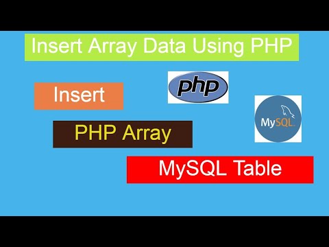 Insert Array Into Mysql Database With Php
