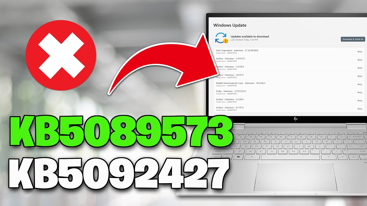 KB5089573/KB5092427 Update Install Error Code 0x800f0922/0x80073712/0x80240069 On Windows 11 FIX