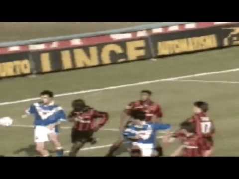 Serie A 1997-1998, day 25 Brescia - Milan 2-2 (Hubner, 2 Weah, G.Bizzarri)