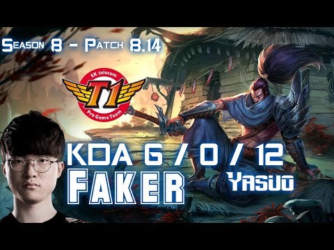 SKT T1 Faker YASUO vs AATROX Mid - Patch 8.14 KR Ranked