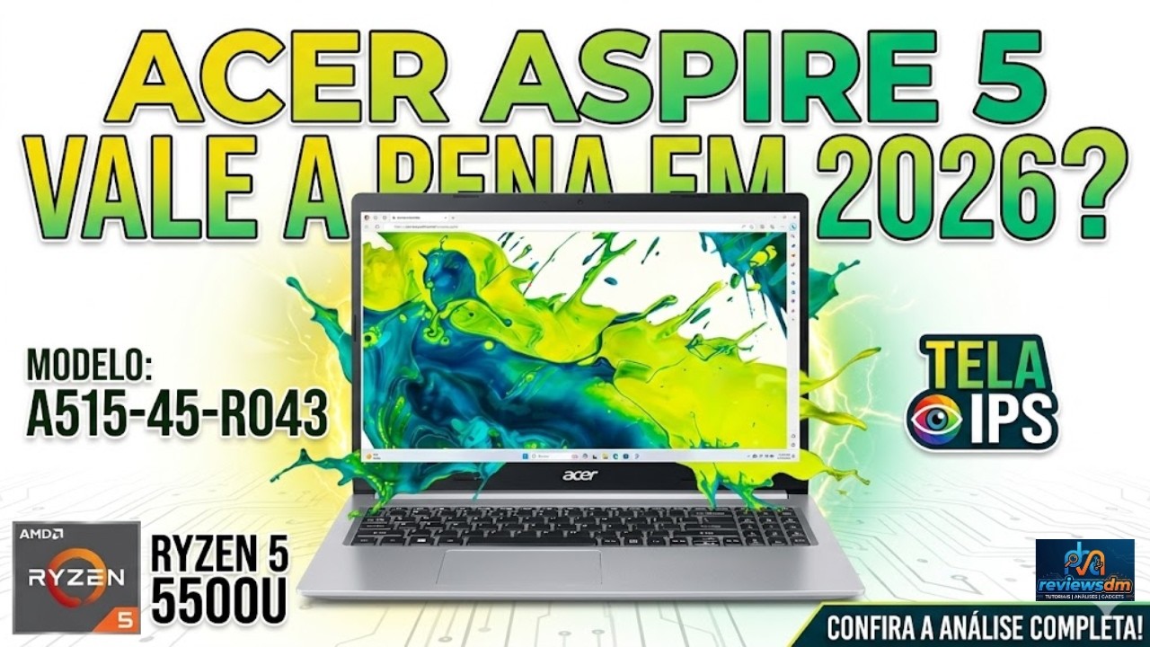 Miniatura da avaliação em vídeo de Notebook Acer Aspire 5 A515-45-R043