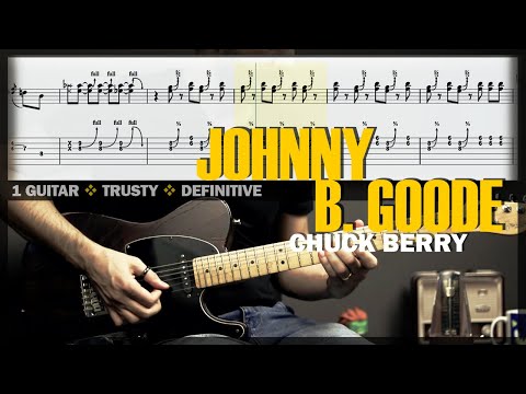 Johnny B Goode | Guitar Cover Tab | Guitar Solo Lesson | Backing Track with Vocals 🎸 CHUCK BERRY