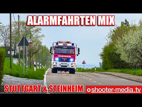 🚨  ALARMFAHRTEN MIX  🚨 | 🚒  Feuerwehr Stuttgart & Steinheim  🚒 (Blaulicht - Martinshorn - Pressluft)