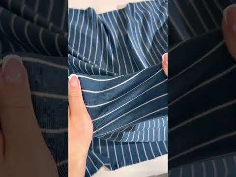 Merino vilnos trikotažas Mėlynas dryžuotas internetu