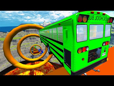 #beamngdrive - School Bus Crashes & Jumps 177