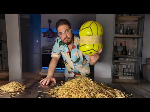 Check this out 🤯 How many rubber bands to pop the ball ⚽️🤩