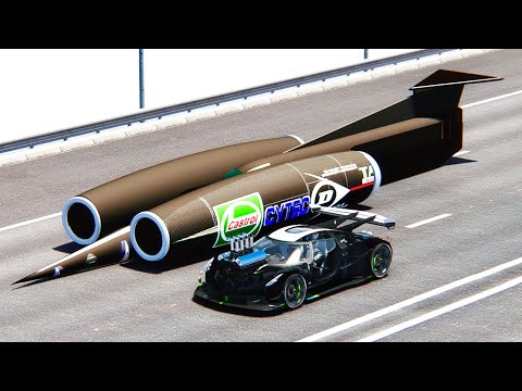 Koenigsegg Dragster Concept vs Thrust SSC at Drag Race 20 KM