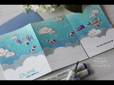 Lawn Fawn | Tri Fold Plane and Simple Card