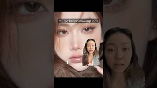 the it girlies are doing a muted brown makeup look, so I thought I'd give it a try🤎 #shorts #makeup