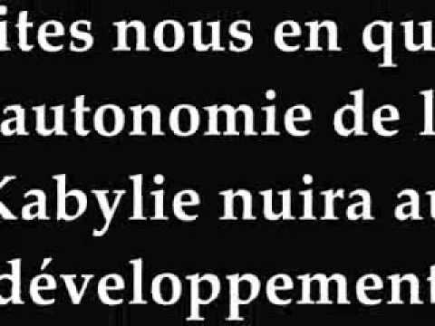 pourquoi l'autonomie de la kabylie