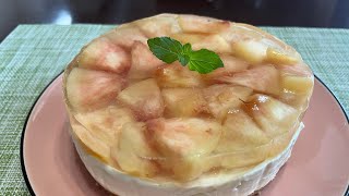 桃のレアチーズケーキ/混ぜて冷やすだけの簡単レシピ