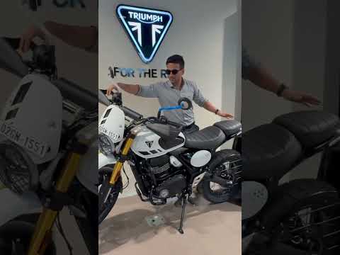 "First Look: White Scrambler 400 XC by Revel Triumph Mumbai | Rare & Stunning!"