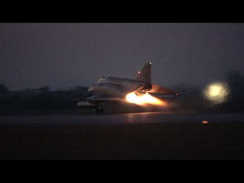 HAF F-4 AUP Phantom II night takeoffs (afterburner) and landings