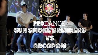 GUN SMOKE BREAKERS VS ARCOPOM/ELECTRODUENDES | UK B-Boy Championships 2014 - Crew Quarter Final