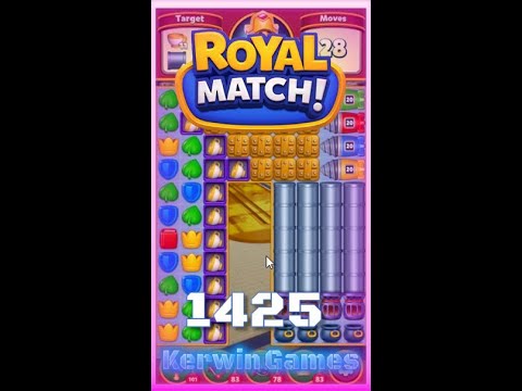 Royal Match Level 1425 - Hard Level - No Boosters Gameplay