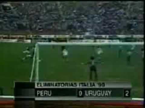 PERU 0 VS URUGUAY 2 - ELIMINATORIAS PARA ITALIA 90 ( MICKY ROSPIGLIOSI )