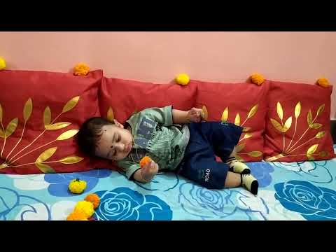 Devansh Playing with flower 🌹🌺🌸🌷