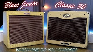 Video thumbnail for Fender Blues Junior vs. Peavey Classic 30 by Jack Fossett