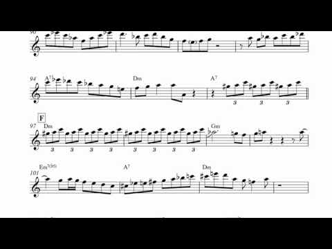 “Blue Bossa“ (Dexter Gordon solo) - Bb transcription