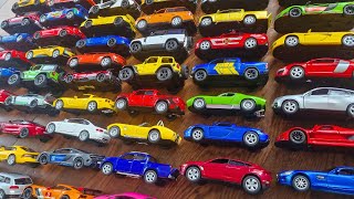 Different type and model diecast cars shown in and out *