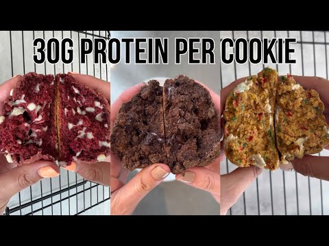 3 Giant Protein Cookies (30g of Protein)! Lower Calorie